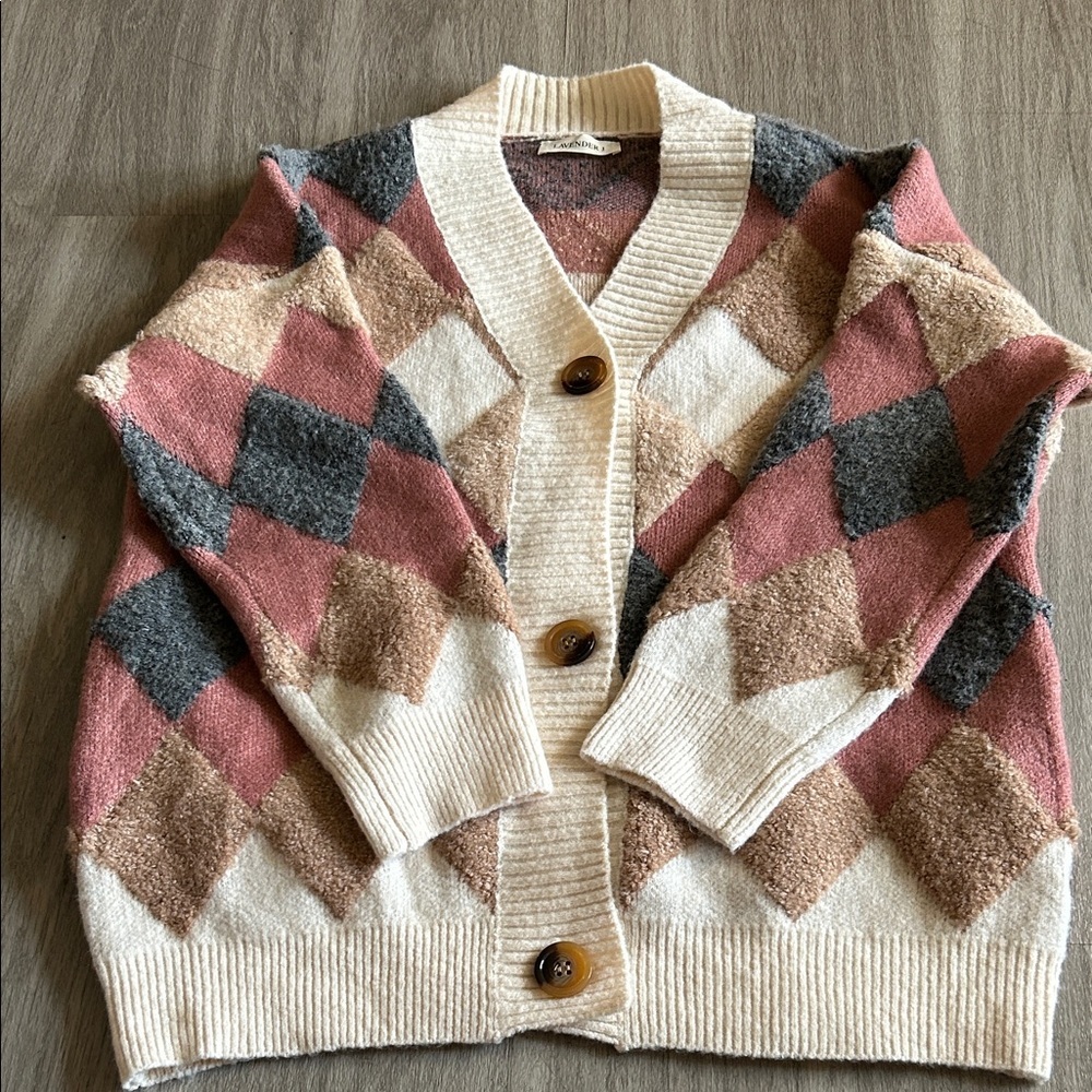 Women's Argyle Cardigan Sweater